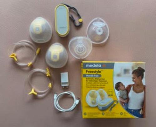 Medela Hands-free Freestyle + Koeltas + Bewaarzakjes, Kinderen en Baby's, Babyvoeding en Toebehoren, Zo goed als nieuw, Borstkolf