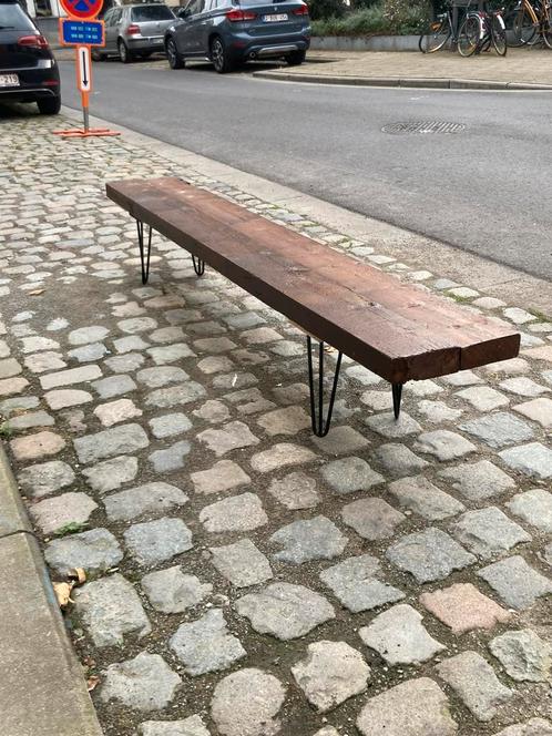 Te koop: Massief houten bank – Stevig & Stijlvol, Tuin en Terras, Tuinbanken, Zo goed als nieuw, Hout, Ophalen