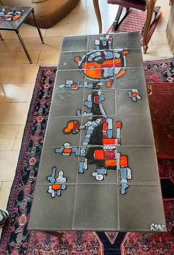 Vintage salontafel met twee bijhorende bijzettafeltjes, Antiek en Kunst, Ophalen