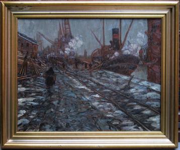 Jan De Clerck Oostende Winteravond op de Marinekaai beschikbaar voor biedingen