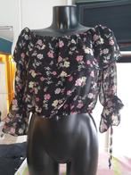 Zwarte top met bloemen. NAAR M, Kleding | Dames, Topjes, Ophalen of Verzenden, Gedragen, Zwart