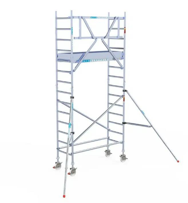 stelling Euroscaffold, Doe-het-zelf en Bouw, Steigers, Zo goed als nieuw, Rolsteiger of Kamersteiger, 2 tot 5 meter, Ophalen