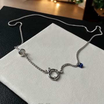 Heren ketting saffier hanger   beschikbaar voor biedingen