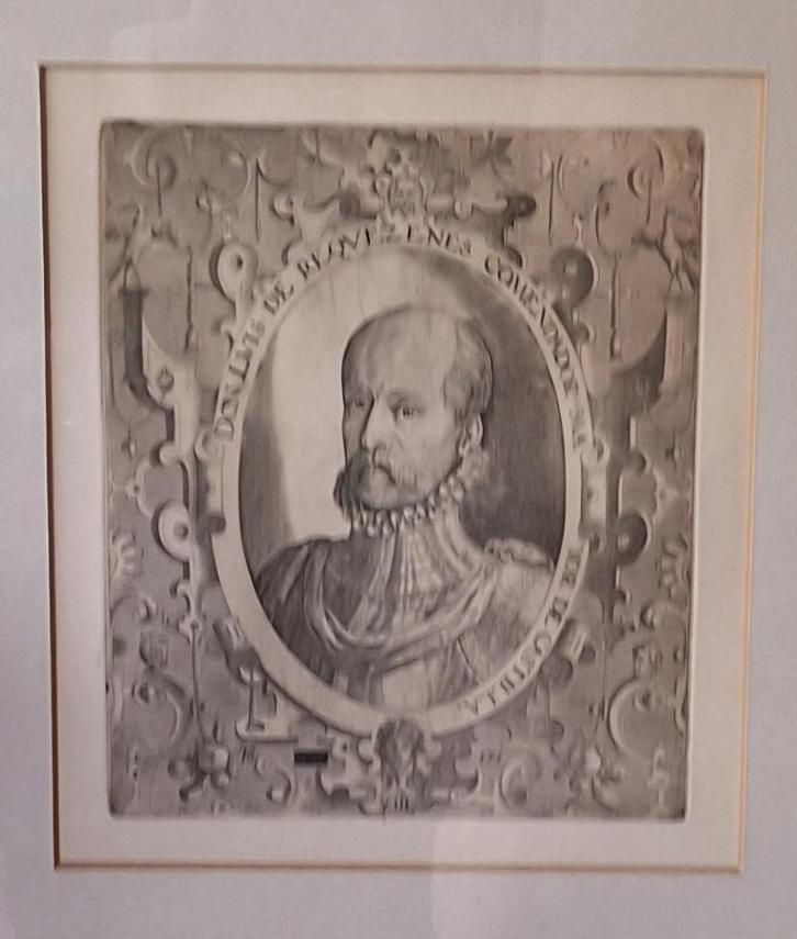 Gravure portret met inscriptie, Antiek en Kunst, Kunst | Litho's en Zeefdrukken, Ophalen