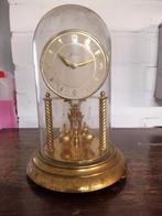 Antieke Kern Jaarpendelklok onder Glazen Stolp - Messing, Antiquités & Art, Antiquités | Horloges, Enlèvement