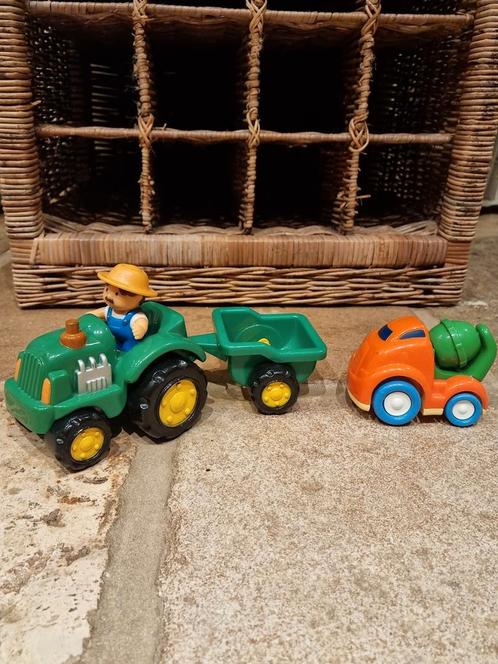 Boer met traktor en kar + betonmolen, Kinderen en Baby's, Speelgoed |Speelgoedvoertuigen, Zo goed als nieuw, Ophalen of Verzenden