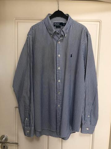 Chemise rayée bleue et blanche de Ralph Lauren en taille L