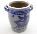 Pot en terre cuite gris dessin bleu, Antiquités & Art, Enlèvement