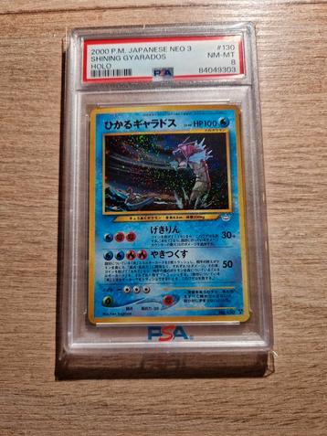 pokémon shining gyarados holo neo 3 japanese psa 8, Enlèvement ou Envoi, Comme neuf