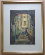 KAREL VERSCHOOTEN / VLAEYKENSGANG / ORIGINEEL / 53x43cm KAD, Antiek en Kunst, Kunst | Tekeningen en Fotografie, Ophalen of Verzenden