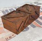 1950 antiek Antieke sieradendoos Hout kist doos met schepen, Antiek en Kunst, Ophalen of Verzenden