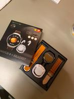 Smartwatch D21 Watch 4 set + draadloze oortjes nieuw in doos, Ophalen, Nieuw, Oranje, Waterdicht