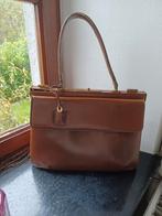 DELVAUX Zeldzame vintage tas fawn cognac leer met logo, Verzenden