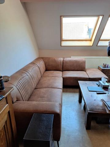 Zetel hoek 2.65 op 2.20 nieuw western cognac kleur geslepen, Huis en Inrichting, Zetels | Zetels, Ophalen, 250 tot 300 cm, Hoekbank