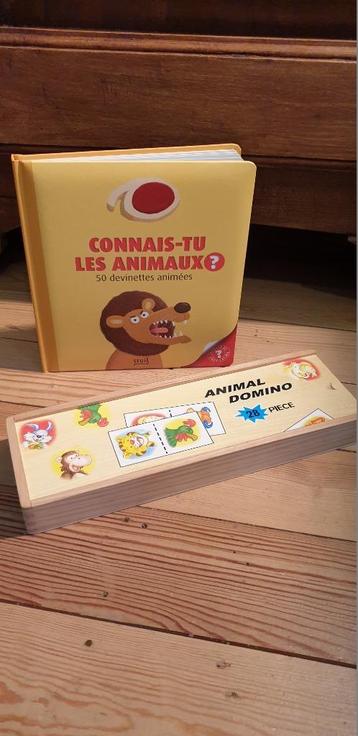 Livre NEUF "Connais-tu les animaux ?" + Dominos en bois beschikbaar voor biedingen