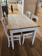 Table en pin avec chaises. Style Loberon., Maison & Meubles, Rectangulaire, Utilisé, Enlèvement ou Envoi, Pin
