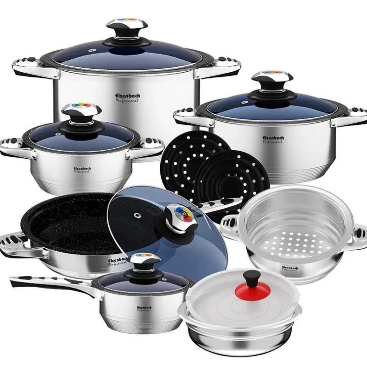 Nouveaux ensembles d'ustensiles de cuisine de 16 pièces, Maison & Meubles, Cuisine | Casseroles & Poêles, Neuf, Ensemble de casseroles