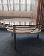 Table ronde en verre vitange, Maison & Meubles, Comme neuf, 50 à 100 cm, Rond, Vintage