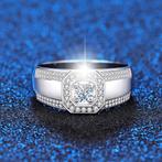 Nieuwe ring ,test POSITIEF op diamant!, Bijoux, Sacs & Beauté, Bagues, Avec pierre précieuse, Argent, Femme, 17 à 18