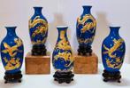 Porselein Chinese vaasjes - Gouden Draken en Phoenix, Antiek en Kunst, Ophalen of Verzenden