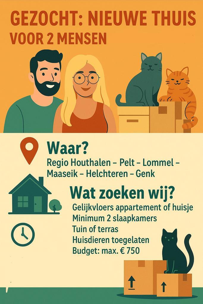 GEZOCHT: Huisje of appartement, Immo, Op zoek naar een huis