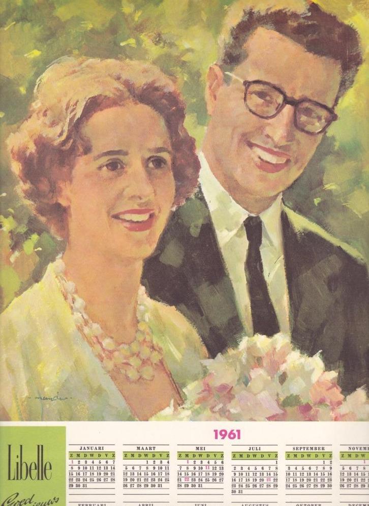 RYL #15 - KALENDER BOUDEWIJN EN FABIOLA, Verzamelen, Koningshuis en Royalty, Zo goed als nieuw, Kaart, Foto of Prent, Ophalen of Verzenden
