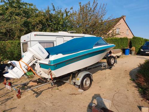 Invader 6 personen met 100pk Johnson motor, Sports nautiques & Bateaux, Speedboat, Utilisé, Moteur hors-bord, Enlèvement ou Envoi