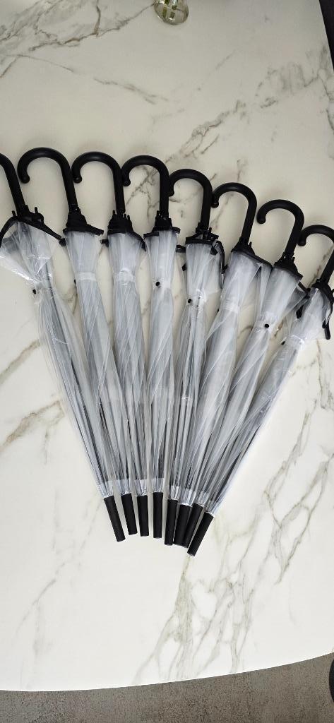 Transparante paraplu's trouw., Bijoux, Sacs & Beauté, Parapluies, Neuf, Noir, Envoi