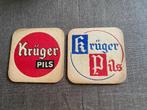 2 vieux sous-bocks bière  "Krüger Pils", Verzamelen, Biermerken, Ophalen of Verzenden, Gebruikt, Viltje(s)