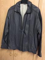 Grijze lederen jas, medium, Kleding | Heren, Ophalen, Zo goed als nieuw, Maat 48/50 (M), Grijs