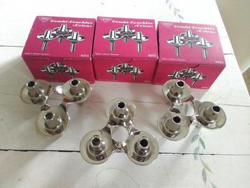 Set van 3 kandelaars jaren 60 70 BMF Combi Leuchter Orion beschikbaar voor biedingen