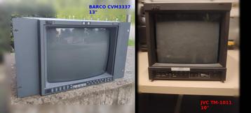 2 CRT-monitoren: Barco CVM3337D (13") en JVC TM-1011 (10") beschikbaar voor biedingen