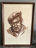 Tekening - « Landbouwer » - Sint Martens Latem, Antiek en Kunst, Ophalen of Verzenden