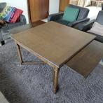 Table basse extensible avec tiroir, chêne massif., Enlèvement, Carré, Chêne