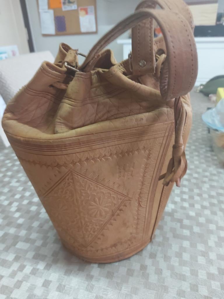 Marokkaanse leren tas vintage, Ophalen of Verzenden