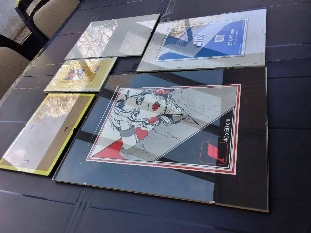 5 encadrements photos en verre avec clips ( au choix ), TV, Hi-fi & Vidéo, Photo | Cadres photo, Enlèvement ou Envoi