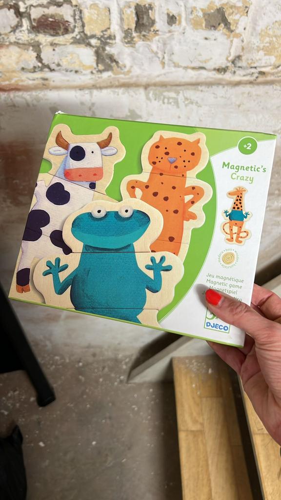 Houten speelgoed - magneten, Kinderen en Baby's, Ophalen, Zo goed als nieuw