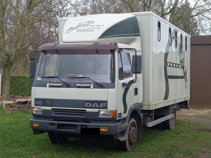 Paardenvrachtwagen 4 paarden, Autos, Camions, Particulier, DAF, Diesel, Euro 2, 2 portes, Boîte manuelle, Vert, Enlèvement