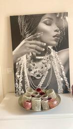 Canvas en decoratie en schaal, Ophalen, Zo goed als nieuw, Glas, Schaal