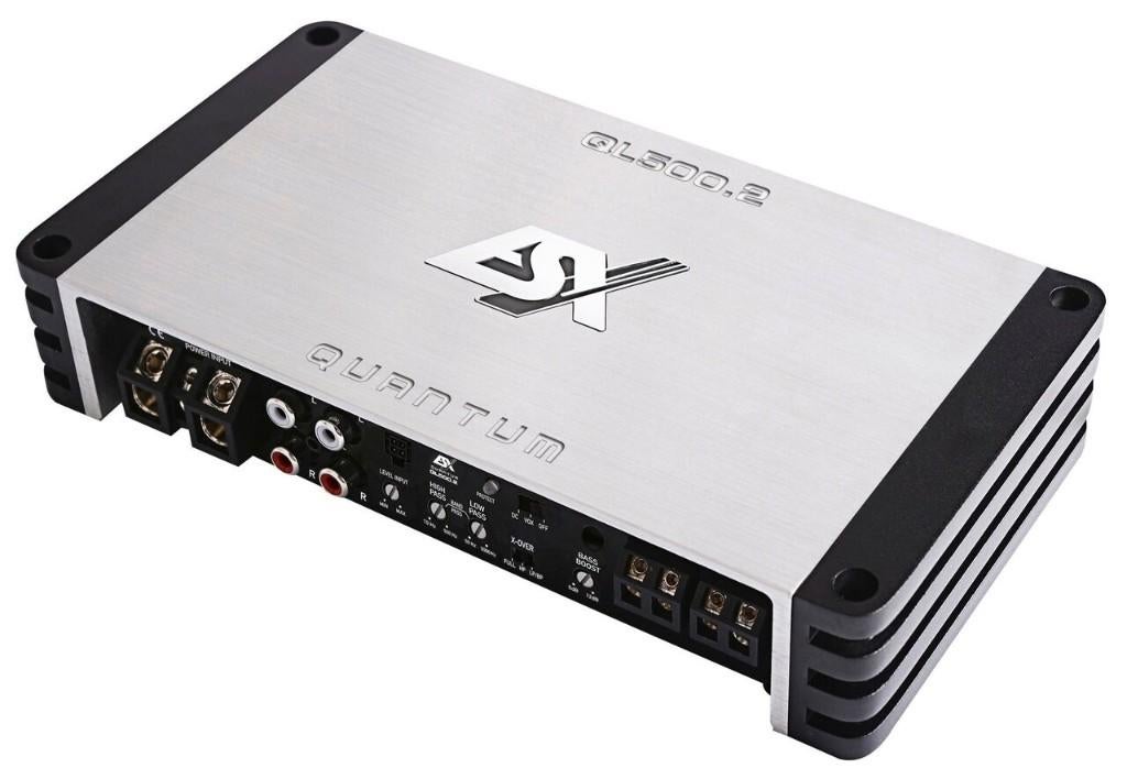 ESX Quantum QL500.2 versterker + ESX DBX600Q bass-refex, Auto diversen, Autoradio's, Zo goed als nieuw, Ophalen