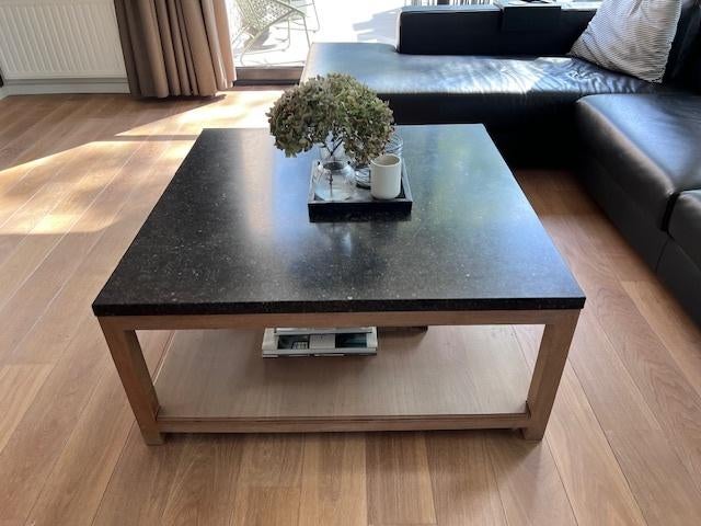 Stijlvolle salontafel eik/arduin, Ophalen, Gebruikt, 50 tot 100 cm, 50 tot 100 cm