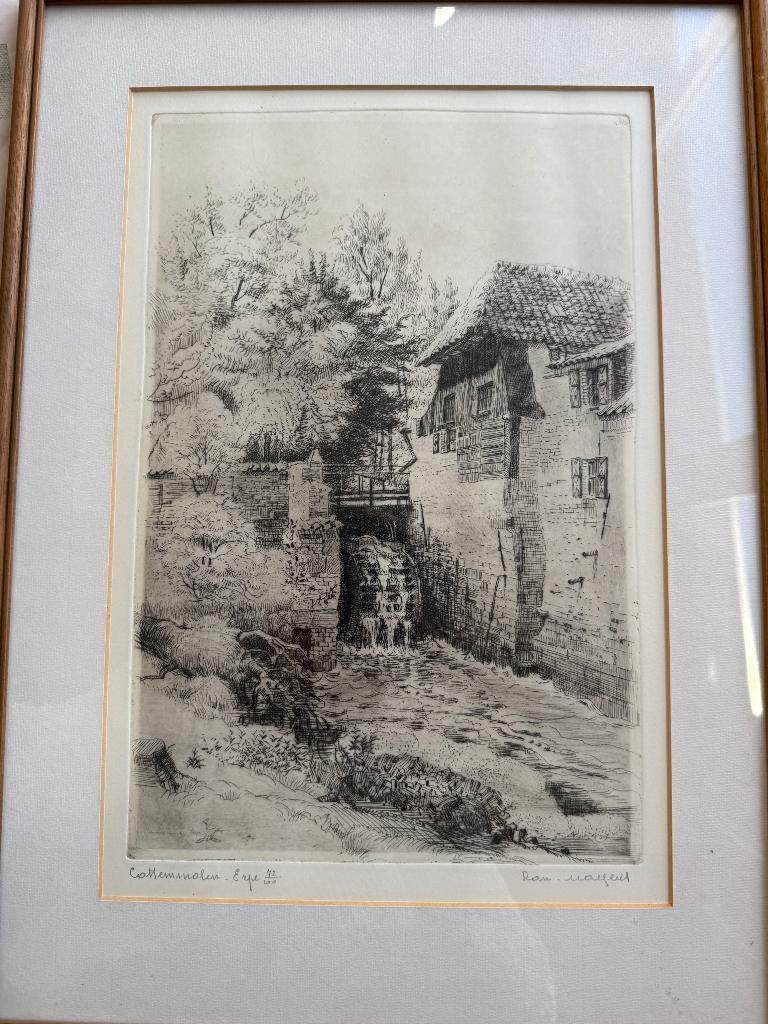 Aquarel van romain malfiet, Antiek en Kunst, Kunst | Schilderijen | Klassiek, Ophalen