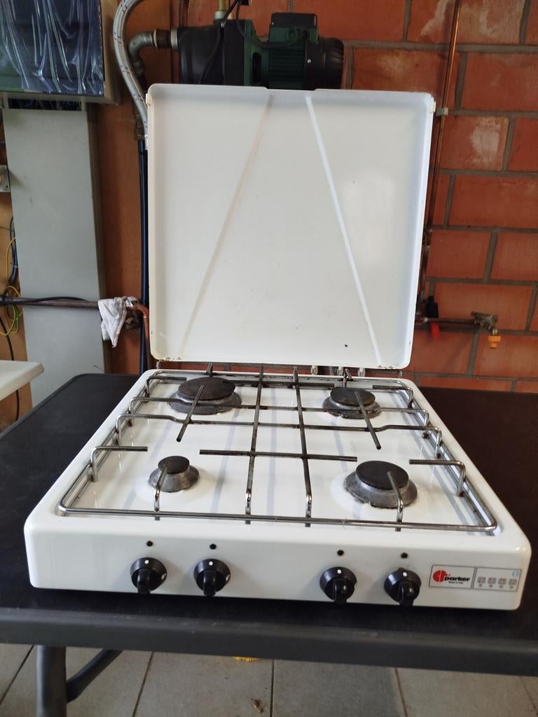 PARKER 4-pits kooktoestel wit in prima staat!, Caravanes & Camping, Accessoires de camping, Enlèvement