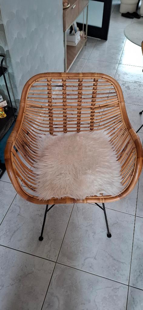 6 eetkamerstoelen, Maison & Meubles, Chaises, Comme neuf, Cinq, Six Chaises ou plus, Osier ou Rotin, Brun, Enlèvement