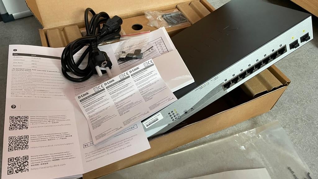 D-Link DGS-1210-10MP Switch Smart+ 8 Gigabit PoE/PoE+ Ports, Ophalen, Nieuw
