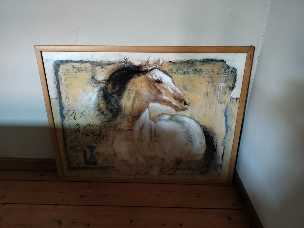 Kader met tekening paard, Enlèvement, Dessin