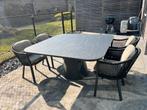 Exterioo Tuinset — Tafel + 4 stoelen, Tuin en Terras, Ophalen, Zo goed als nieuw, Aluminium, Tuinset