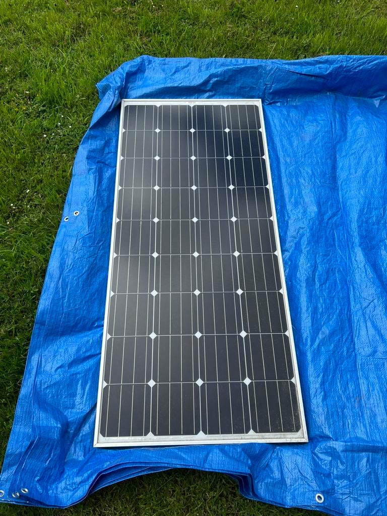 Zonnepaneel 160W - Laadregelaar 75/15 - Omvormer 12V-220V, Ophalen, Gebruikt