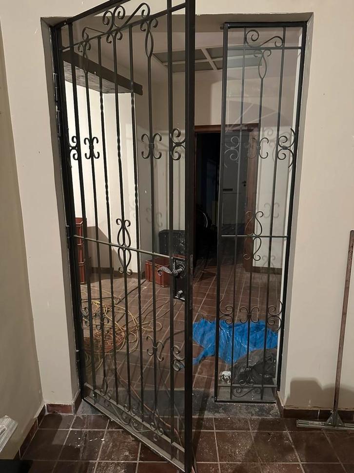 Smeedijzeren deur, Bricolage & Construction, Fenêtres & Moustiquaires, Comme neuf, Verre, Enlèvement