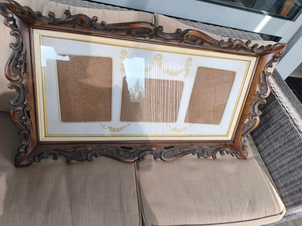 Oude fotokader 89 breed hoog 49, Antiquités & Art, Antiquités | Miroirs, Enlèvement